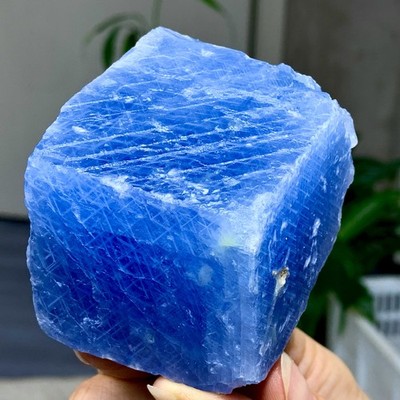 323G Top! Natural Blue Calcite ClusterRoughTextured Crystal gemstone mineral