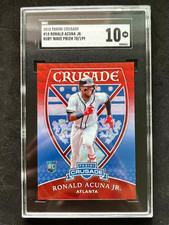 2018 Panini Chronicles Crusade #18 Ronald Acuna Jr RC Ruby Wave /199 SGC 10