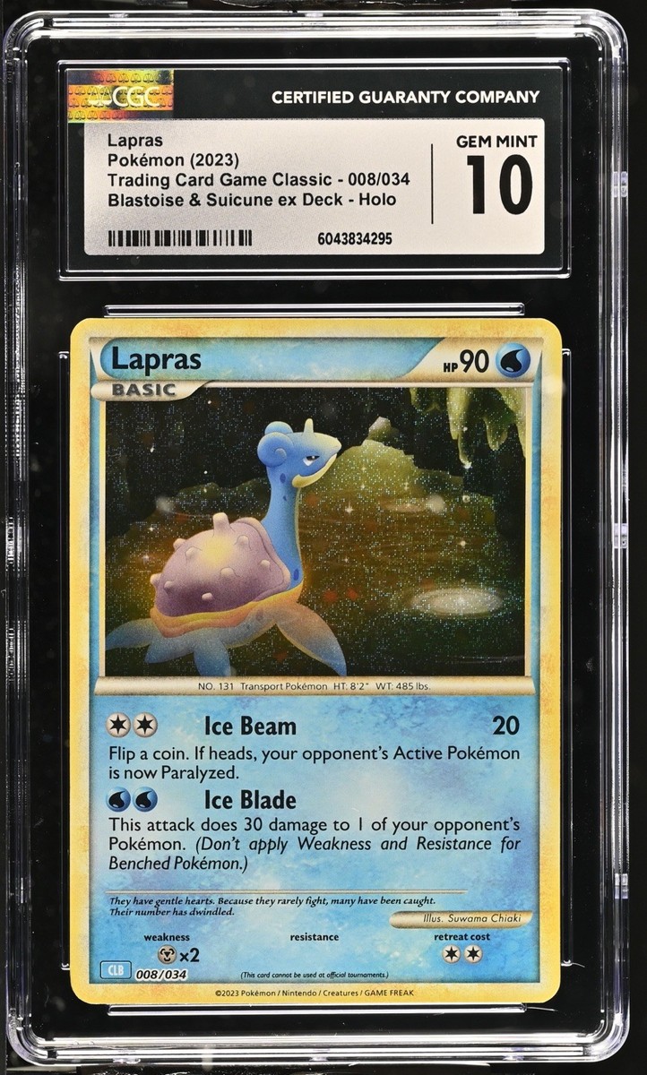 Pokemon TCG: CGC Gem Mint 10 Lapras 008/034 Classic Holo | eBay