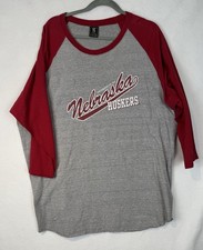 Nebraska Huskers Shirt Unisex XXL Red Long Sleeve Logo Gear For Sport Raglan