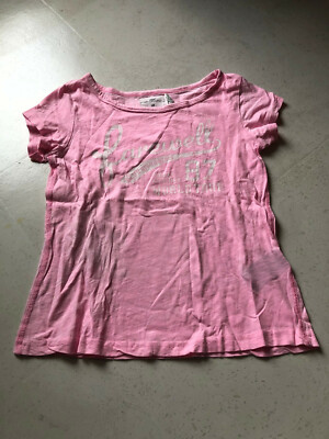 T-shirt rosa mit weißem Schriftzug 134,140 H&M T O P   Shirt Kurzarm Vintage 