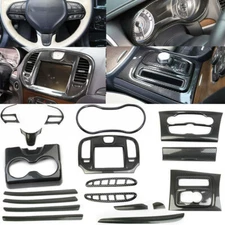 Carbon Fiber Interior Set Panel Decor Cover Trim Kit for Chrysler 300/300C 2015+