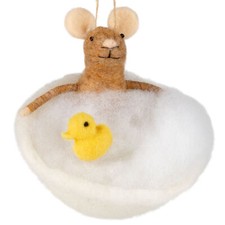 Relaxing Mouse Christmas Tree Decoration - Bubble Bath Cute Holiday Ornament