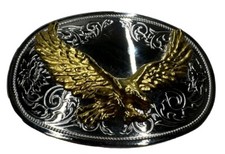 Bald Eagle Silver And Gold Tone Belt Buckle