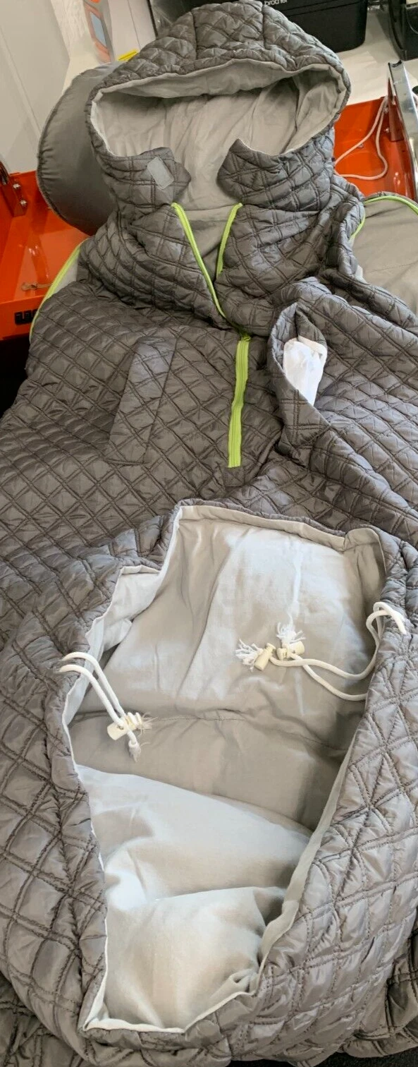 Pottery Barn Teen Quilted Nylon Wearable Sleeping Bag Charcoal Gray 64" L #9734A