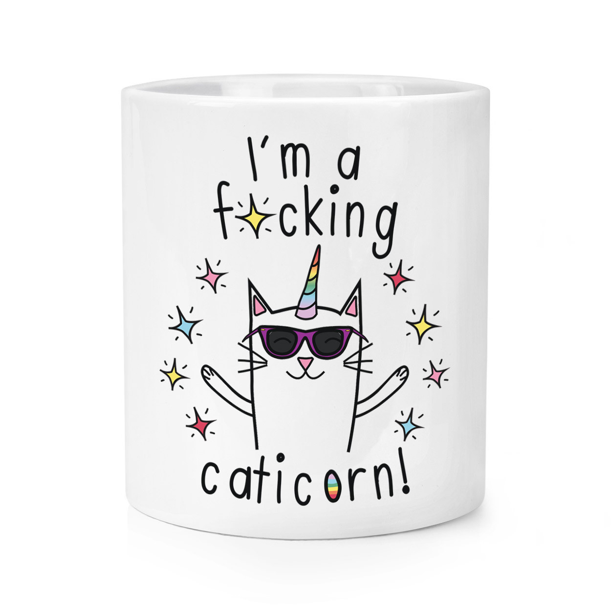 I'm A F-ing Caticorn Makeup Brush Pencil Pot - Funny Unicorn Cat Animal