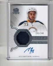 2016-17 The Cup Rookie Autograph Patch Nick Baptiste Buffalo Sabres 193//249