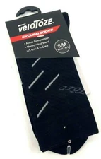 VeloToze Active Compression Wool Socks Black/Gray Small/Medium (37-42.5)
