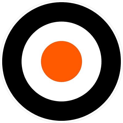 MOD TARGET BLACK WHITE & ORANGE ROUNDEL - DECAL PRINTED STICKER CHOICE ...