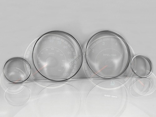 For Cherokee KJ Liberty 02-06 Dashboard Gauge Dash Chrome Dial Aluminium Rings - Bild 4 von 5