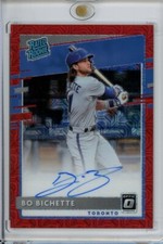 2020 Optic Choice Bo Bichette Rated Rookie Auto Red Mojo Jersey Number /99
