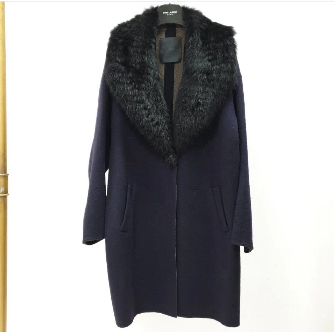 Cappotto Fendi lana collo pelliccia tg.48