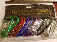 12 Pack of 3" Inch Colored Carabiners. Spring Clip Key Chain 75mm Aluminum 150lb