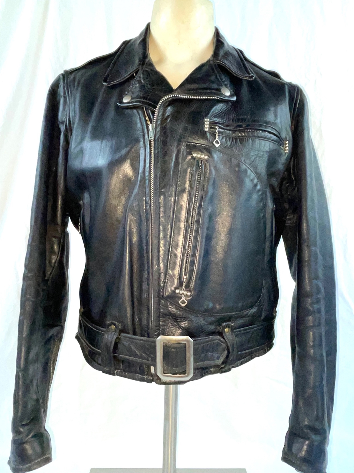 VTG 50S CLEAN 42 HARLEY DAVIDSON MOTORCYCLE HORSEHIDE LEATHER CYCLE CHAMP JACKET image 6