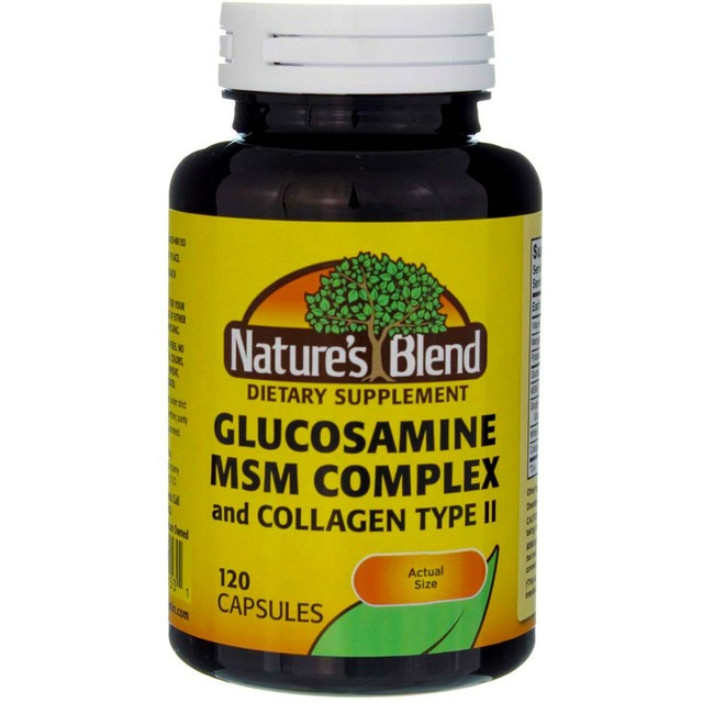 Nature's Blend Glucosamine MSM Complex Collagen Type II Capsules 120 Ct