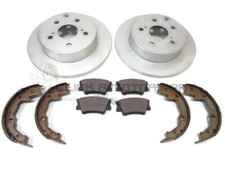 JUEGO DE 2 DISCOS Y PASTILLAS DE FRENO TRASERO Y ZAPATAS DE FRENO DE MANO PARA TOYOTA RAV4 RAV 4 06-18