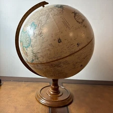 Vintage Replogle 12" World Classic Mapa Mundi Brown Globe 3D Mountain Ranges