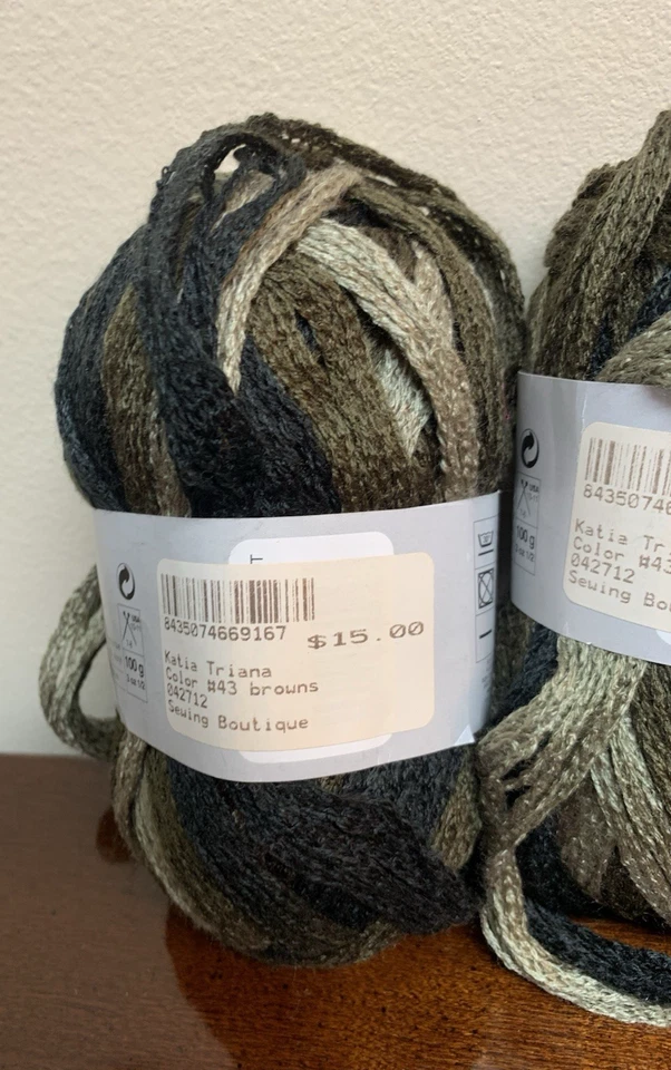 Lot of 4 Katia Triana Yarn Acrylic Spain Color 43 Same Dye Brown Browns - Image 3 of 4