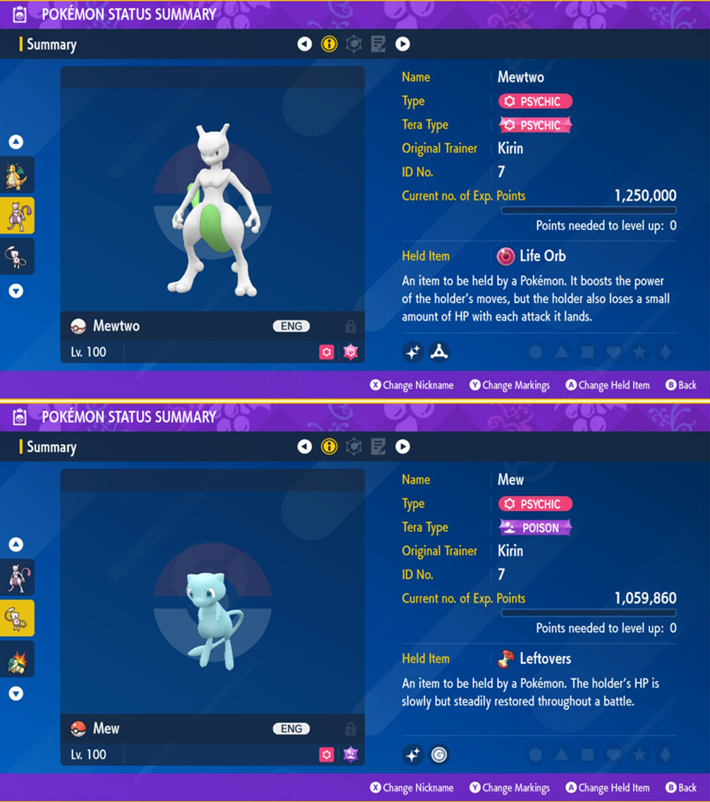 ✨MEW + MEWTWO Shiny 6IV✨ Pokemon Scarlet & Violet Legendary 2