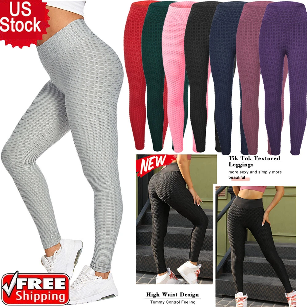 Legging Anti-Cellulite Push Up High Waisted Yoga Pants Honeycomb  Compression Gym