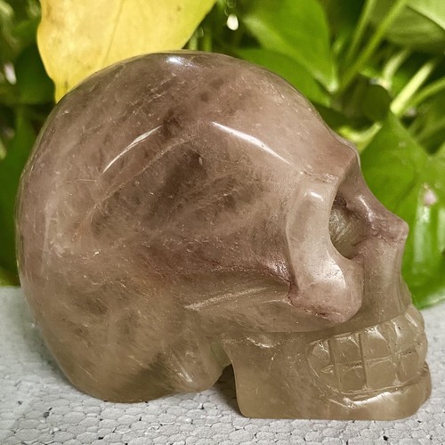 462G Natural Tea crystal Quartz hand Carved skull crystal Reiki healing - 第 5/14 張圖片