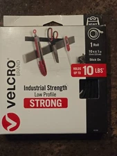 Velcro 91100 10 ft. x 1 in. Tape Hook and Loop Water-Resistant Black