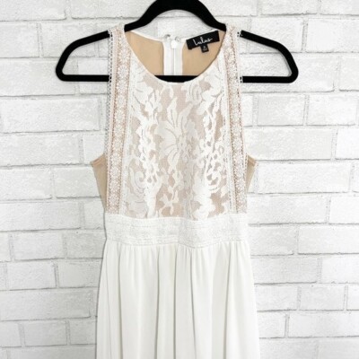 Lulu's Forever and Always White Lace Maxi Dress Women's Size Small | eBay