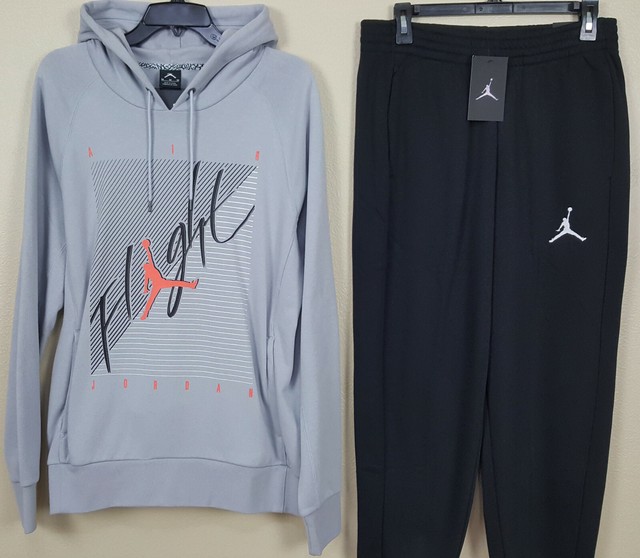 Nike Jordan IV 4 Caged Flight Sweatsuit Jacket Pants Black Red RARE (sz