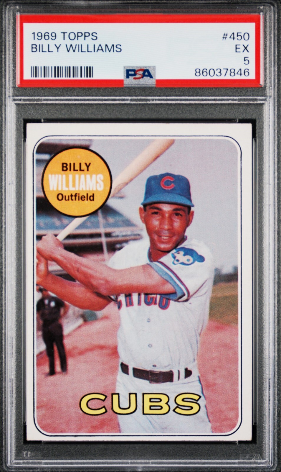 1969 - TOPPS - #450 - "SWEET SWINGIN" - BILLY WILLIAMS - PSA 5 - EX - NEW SLAB