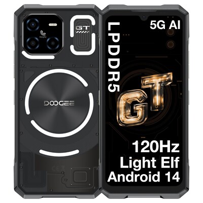 DOOGEE Blade GT AI 5G Rugged Phone Unlocked 32GB+256GB Android 14 6.72'' 120Hz