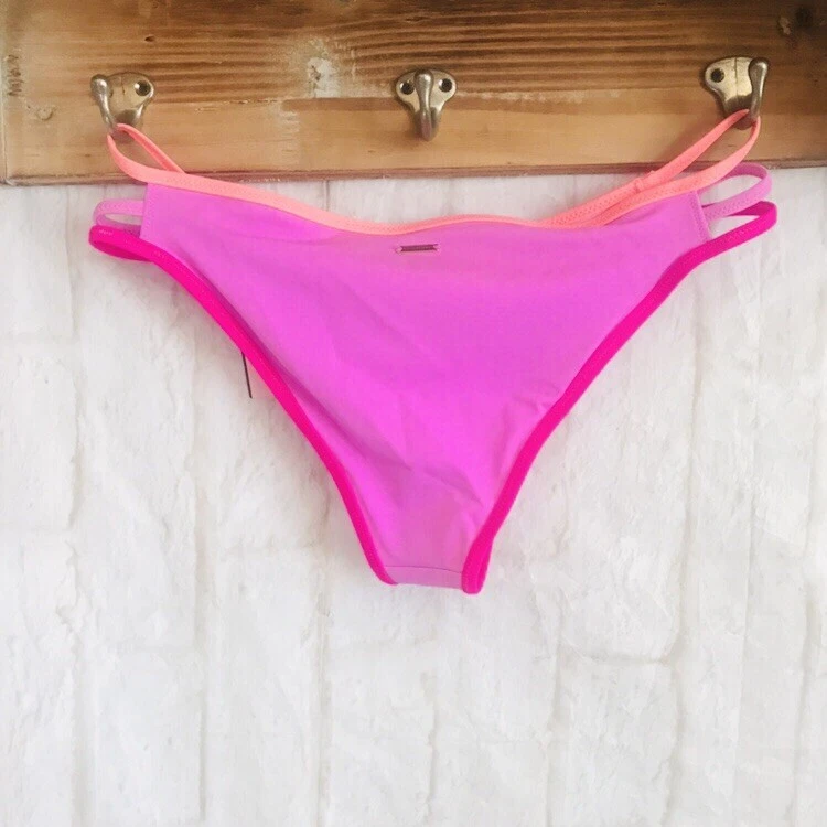 NUEVO CON ETIQUETAS Victorias Secret VS Swim S ROSA Sólido Tirantes Descarado Pequeño S Parte Inferior de Bikini S Foto 2 de 3