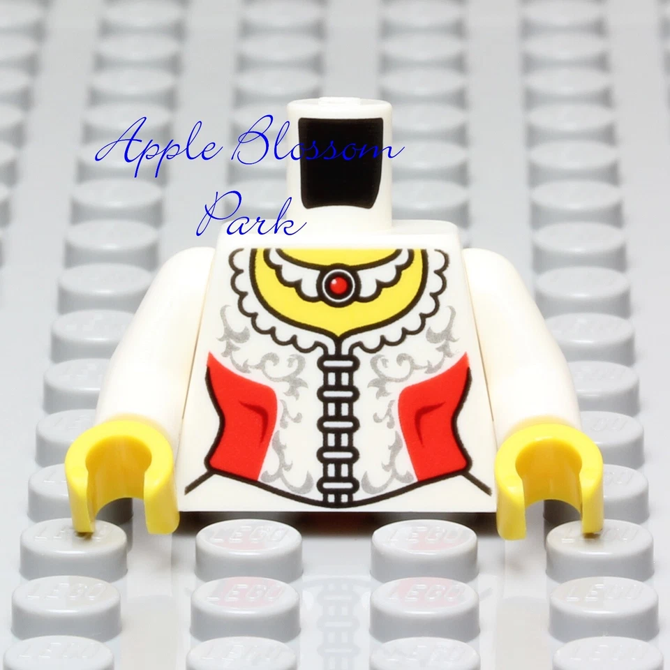 NUEVO Lego Mujer/Niña Princesa MINIFIGURA TORSO -Blanco Rojo Castillo Reina Corsé Vestido Foto 2 de 3