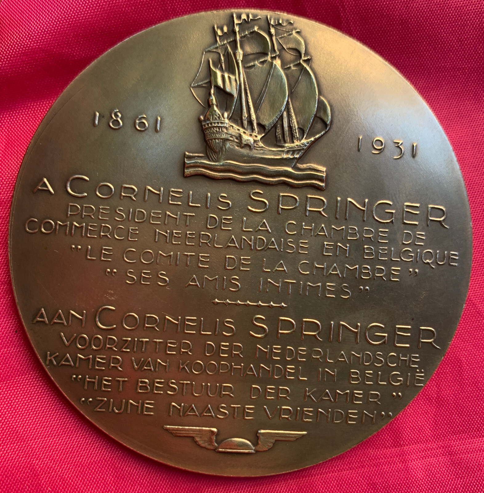 Rau Bronze Medal Cornelis Springer Ø 70mm in Great Condition eBay