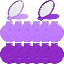 24 Pieces Mini Folding Round Compact Mirror Portable Pocket Makeup Mirror Bul...