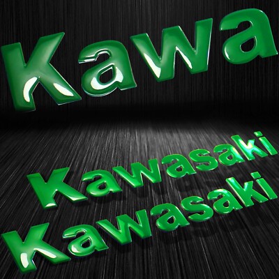 8''x 1.25'' 3D Vinyl Emblem Fender Logo+Letter Fairing Glossy Tank Sticker Green