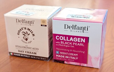  Delfanti Milano 2-Pack Day + Night Cream Hyaluronic Acid Collagen Made in Italy