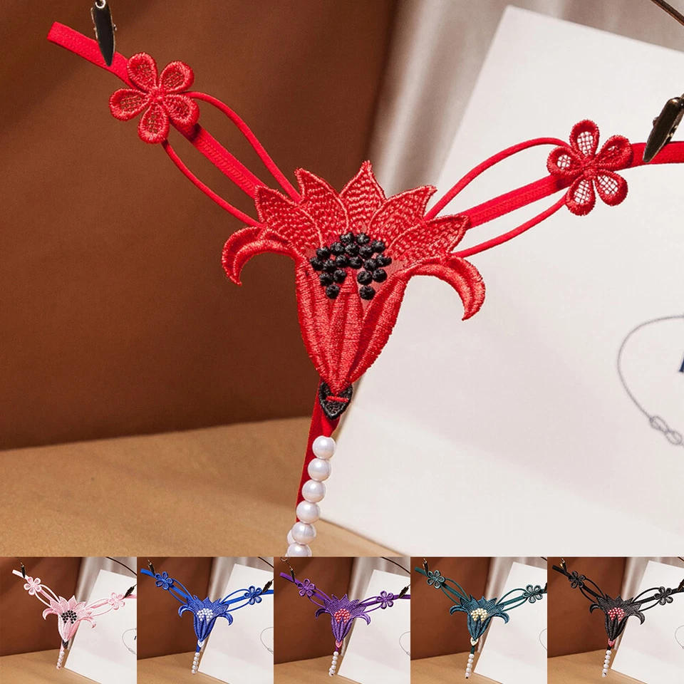 MARKENLOS Perlen String Damen Sexy Spitze Tangas Höschen Slips Dessous Reizwäsche G-String