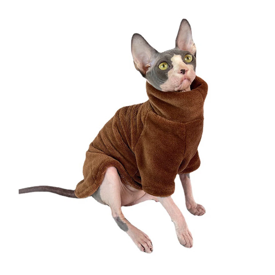 Suéter con Capucha Gato Mascota Sin Pelo Invierno Cálido Esfinge Gato Ropa Cómoda NUEVO Foto 3 de 4