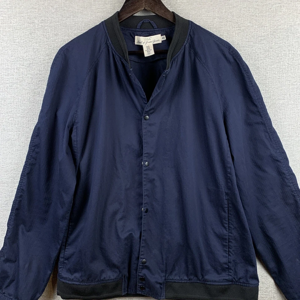 L.O.G.G. Chaqueta a Presión by H&M Para Hombre Talla Extra Grande Azul Marino Ligera Informal Retro Foto 2 de 4