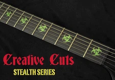 Biohazard Logo GREEN & BLACK Fret Marker Vinyl Inlay Sticker for BASS and GUITAR