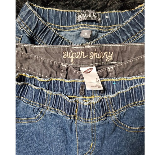 Girls Jeans Skirt Bundle Elastic Waist Pull On Casual Clothes Size 8 - Picture 2 of 4