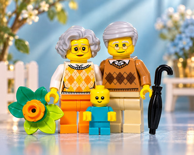 LEGO  Minifiguren    Großeltern Oma Opa Baby ''Die Welt hat Zeit''