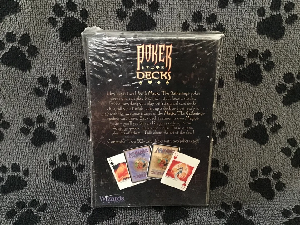 1998 Magic The Gathering ✨POKER DECK SET (2 Decks) New/Sealed ✨ Vintage MTG Art - Image 2 of 3