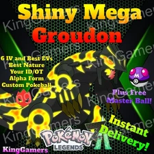 ✨ SHINY MEGA GROUDON ✨ ALPHA ✨ 6IV / EV ✨ FREE MASTER BALL ✨ Pokemon Legends Z-A