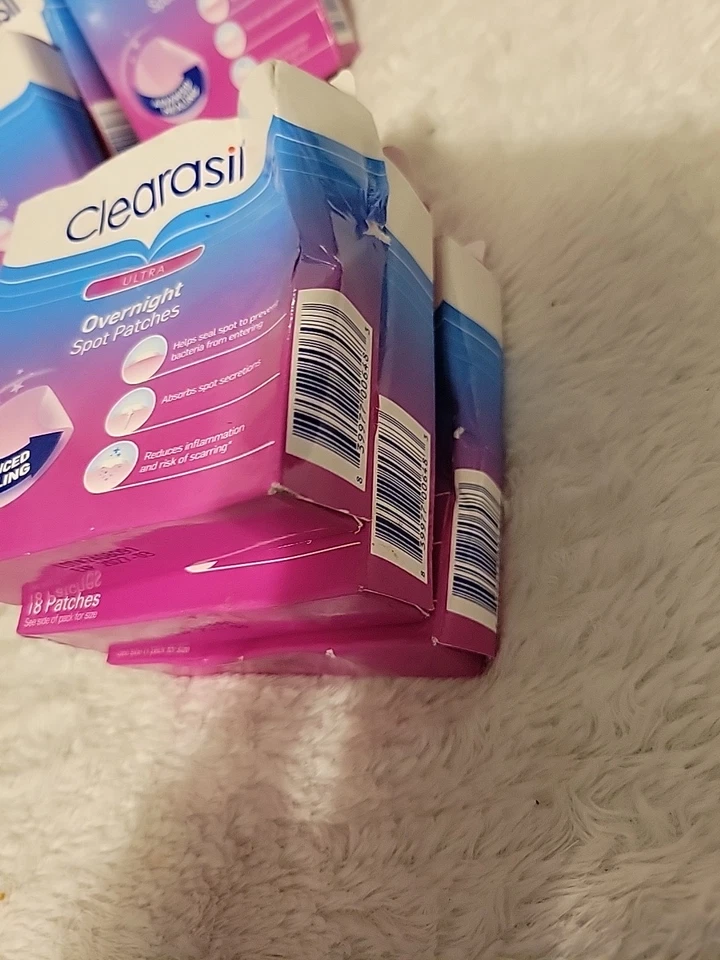 Clearasil Ultra Overnight Spot Patches 18Ct Ea 8PACK! Boxes Imperfect Free Ship - Image 4 of 4