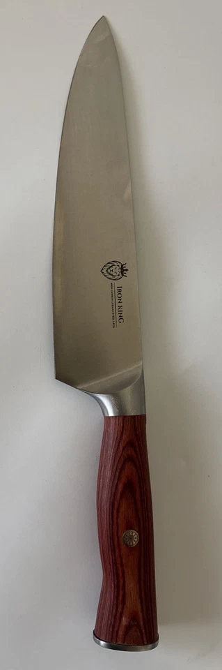 Cuchillo de Chef Iron King 8 Pulgadas Alto Carbono Alemán Acero Inoxidable Cocina Foto 2 de 4