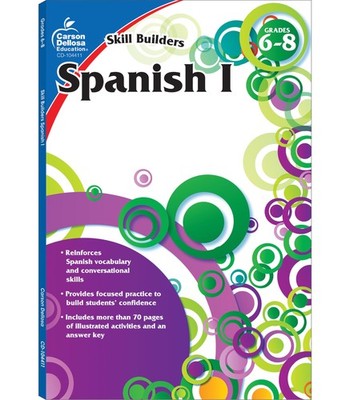 Carson Dellosa Skill Builders Grades 6-8 Spanish Workbook, Vocabulary, Sight...