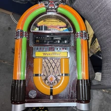 Wurlitzer WR18 Multicolor Wooden Cabinet Compact Disc Jukebox W/ Remote 