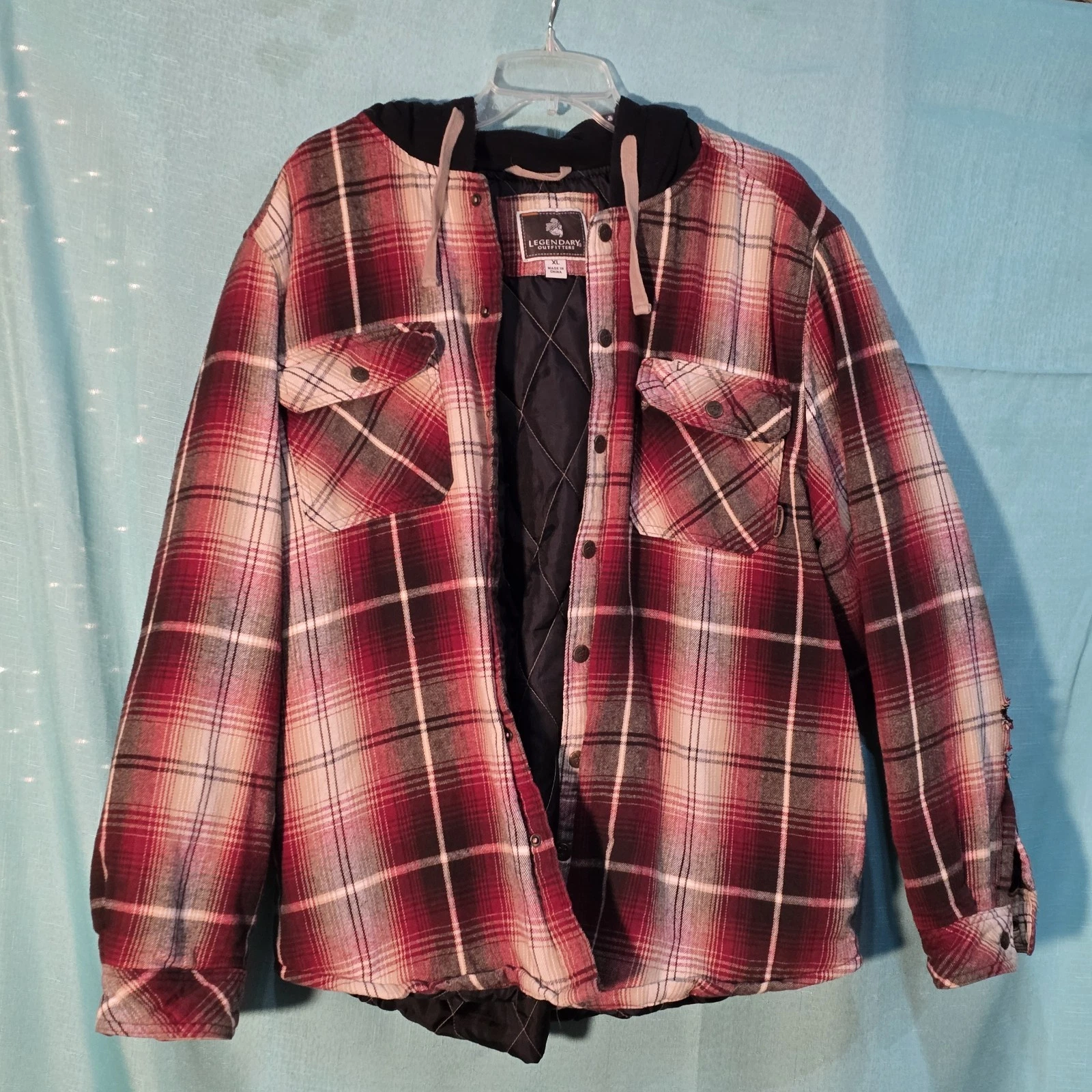 Legendary Outfitters Flannel Jacket With Quilted Lining W/Snap Up XL Pre-owned
