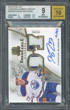 2015/16 Upper Deck The Cup Connor McDavid Honorable Numbers Rookie Patch Auto /9